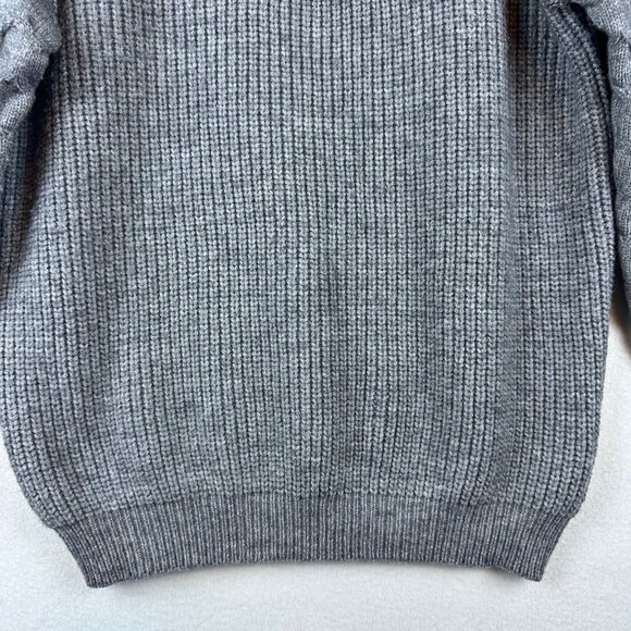 Gray Womens Chunky Knit Quarter Zip Sweater Size M Grandmacore Slouchy Comfy - Picture 4 of 11